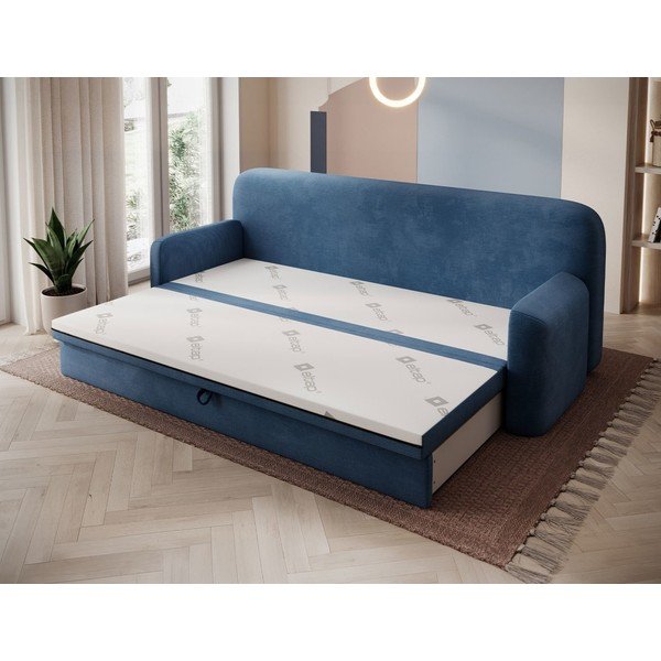 Niebieska sztruksowa rozkładana/ze schowkiem sofa 236 cm Elioss – ELTAP-image-2