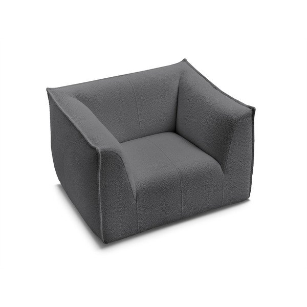 Ciemnoszary fotel z materiału bouclé Giorgia – Bobochic Paris-image-4