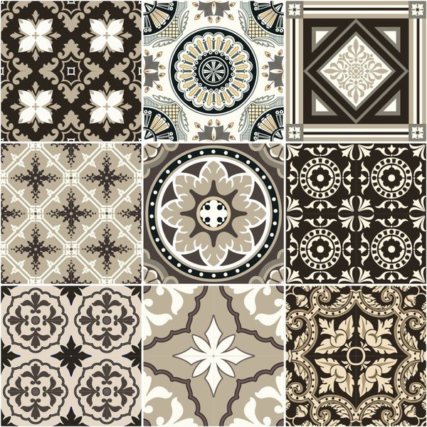 Zestaw 9 naklejek ściennych Ambiance Wall Decal Tiles Azulejos Pompei, 20x20 cm-image-1