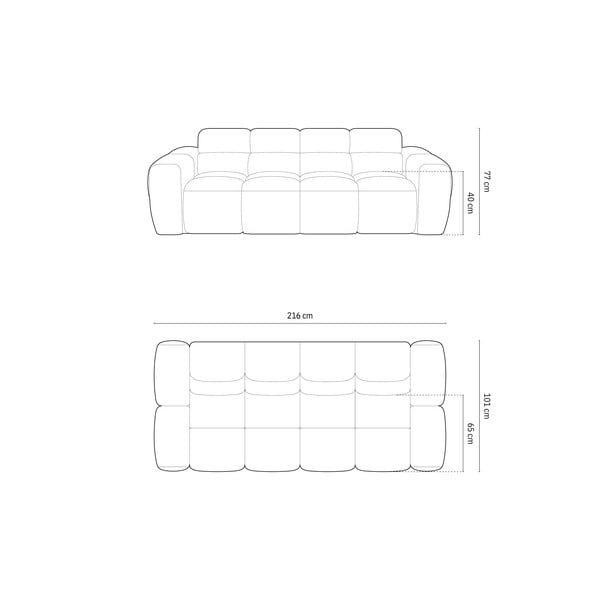 Ceglasta sofa 216 cm Lisa – Micadoni Home-image-4