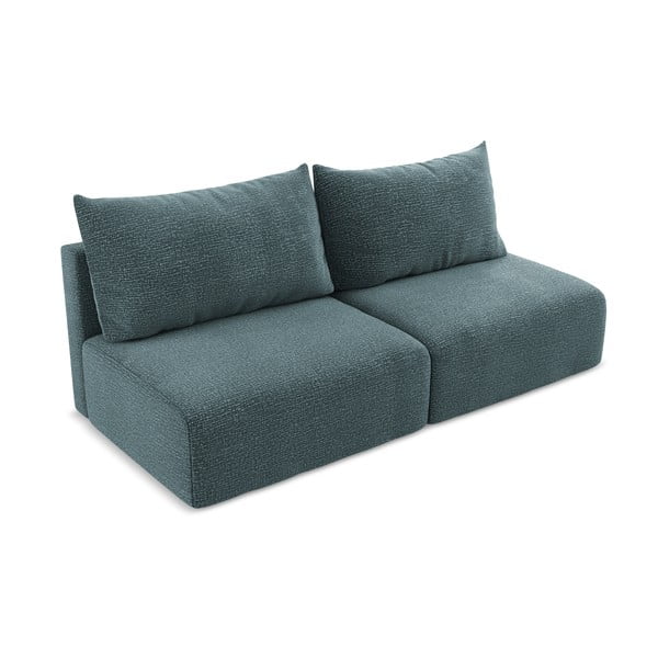 Turkusowa rozkładana/ze schowkiem sofa 216 cm Kalena – Makamii-image-2