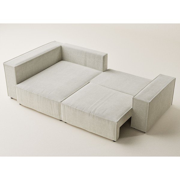 Kremowy rozkładany/ze schowkiem narożnik z tkaniny szenilowej (lewostronny/w kształcie litery L) Tonga – Maison de Rêve-image-3