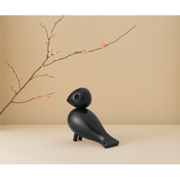 Czarna figurka z litego drewna bukowego Kay Bojesen Denmark Songbird Ravn-image-2