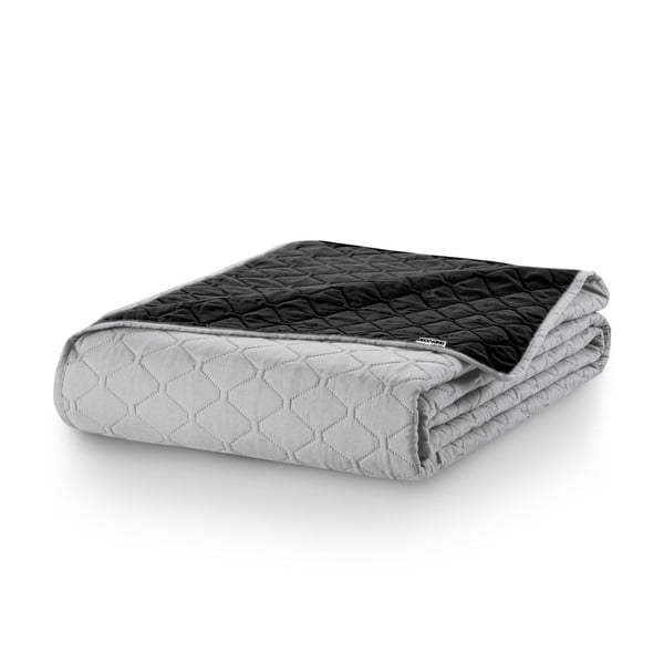 Czarno-szara narzuta dwustronna z mikrowłókna DecoKing Axel, 240x260 cm-image-4