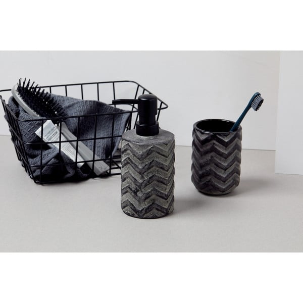 Szary ceramiczny ręcznie malowany dozownik do mydła Wenko Mantua, 360 ml-image-4