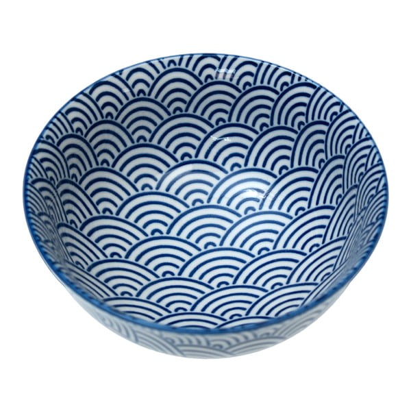 Japońska miseczka ceramiczna Rex London Navy Waves, Ø 12 cm