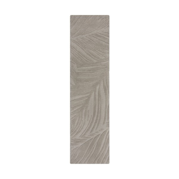 Jasnoszary wełniany chodnik 60x230 cm Lino Leaf – Flair Rugs