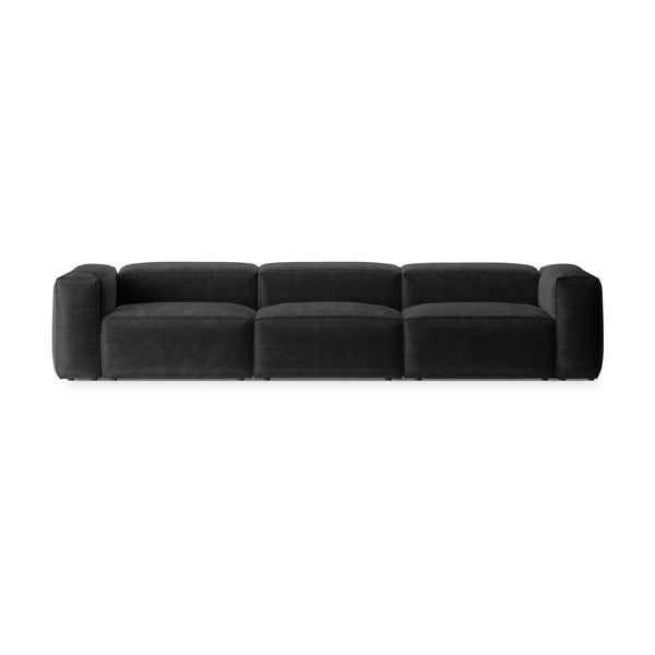 Ciemnoszara sztruksowa sofa 364 cm Bergamo – Cosmopolitan Design