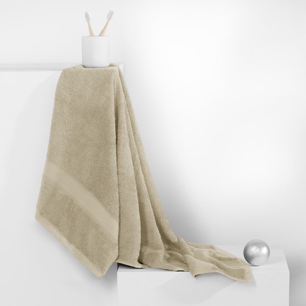 Beżowy ręcznik DecoKing Bamby Beige, 50x100 cm-image-1