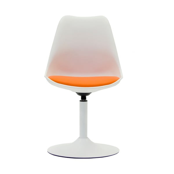 Białe krzesło z pomarańczową poduszką Tenzo Viva