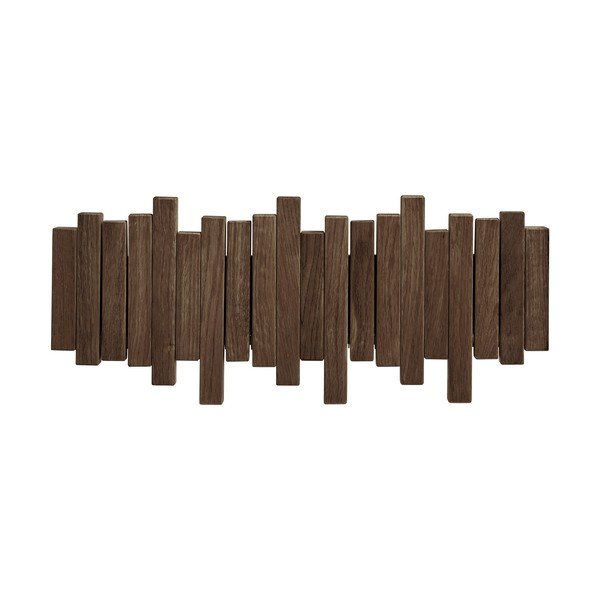 Ciemnobrązowy wieszak ścienny z litego drewna dębowego 40 cm Caltra – House Nordic-image-4