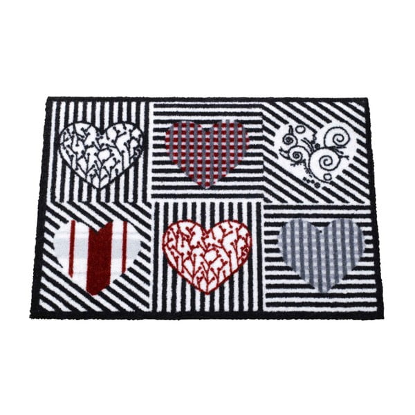 Czarno-czerwony dywan Zala Living Hearts, 50x70 cm