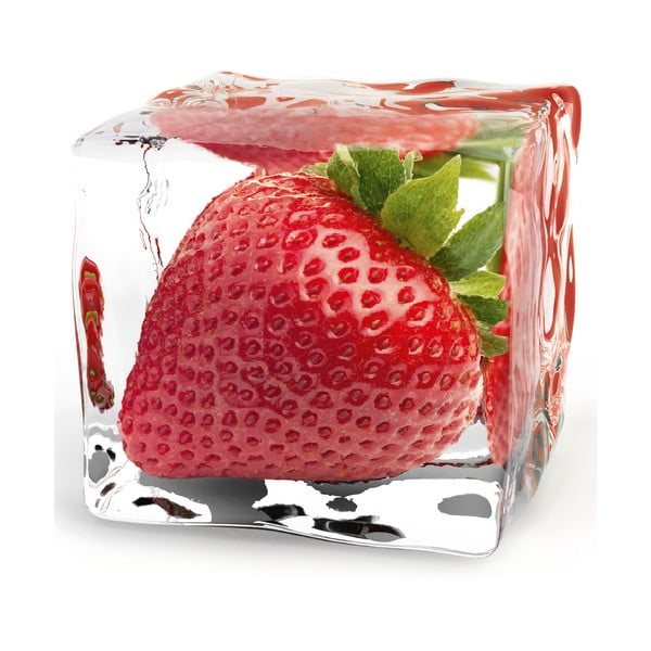 Szklany obraz Iced Strawberry, 20x20 cm