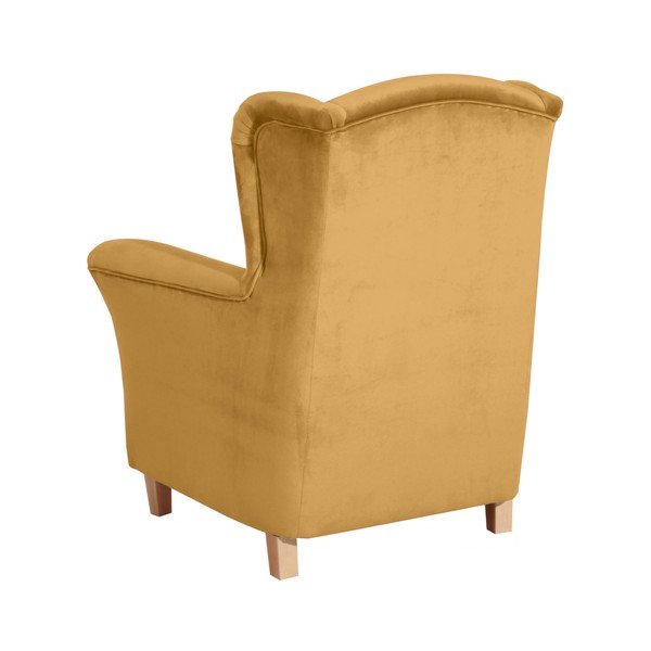 Żółty fotel Max Winzer Agnetha Suede-image-2