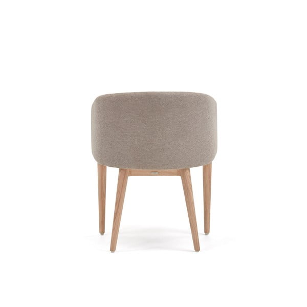 Beżowy tapicerowany fotel jadalniany z podłokietnikami Harlan – Kave Home-image-4