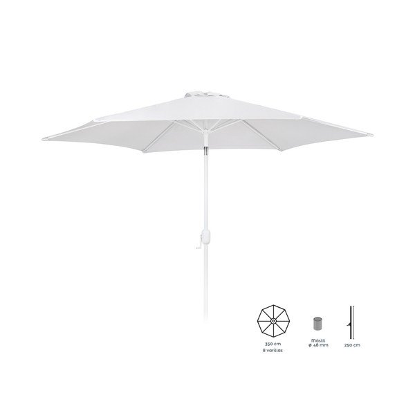 Biały parasol ogrodowy ø 350 cm Alba – LDK Garden-image-1