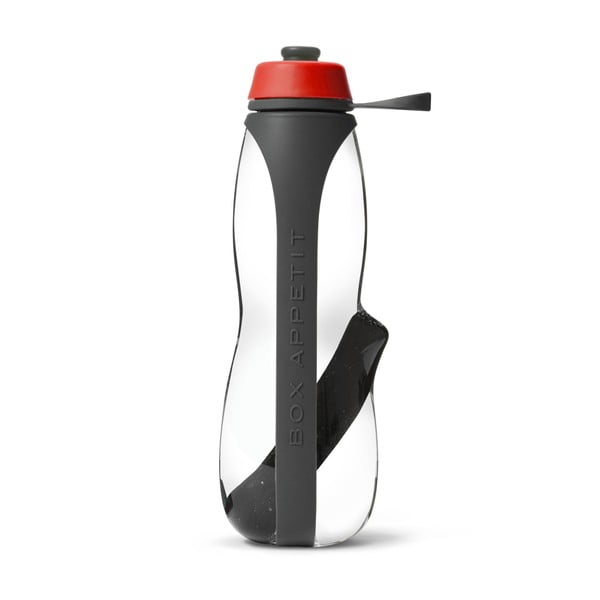 Szaro-czerwona butelka sportowa filtrująca z aktywnym węglem Balck + Blum Eau Good Duo, 700 ml