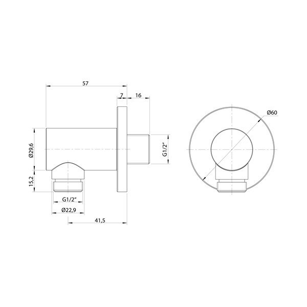 Przyłącze do prysznica z mosiądzu w kolorze złota ø 6 cm – Sapho-image-1