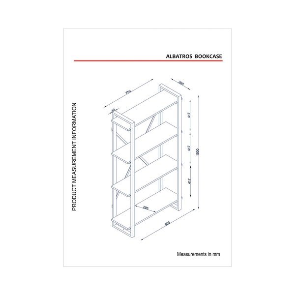 Regał z półkami z dekorem drewna orzecha Albatros-image-2