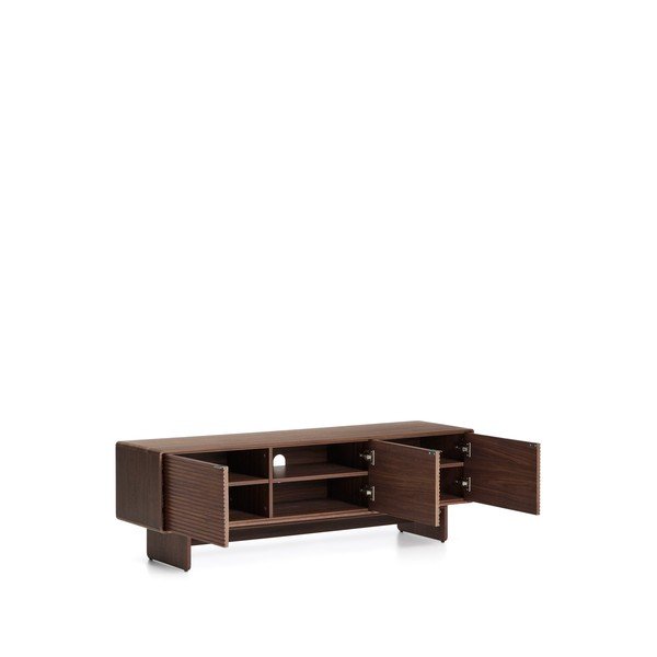 Szafka pod TV w dekorze orzecha w ciemnym naturalnym kolorze 150x46x40 cm Norlen – Kave Home-image-4