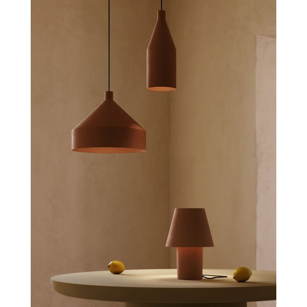 Lampa wisząca w kolorze terakoty z metalowym kloszem ø 30 cm Peralta – Kave Home-image-3