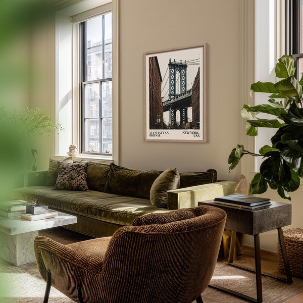 Obraz drukowany z ramą w zestawie 50x70 cm NY Bridge – Styler-image-1