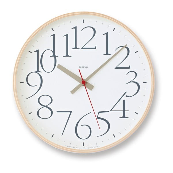 Biały zegar Lemnos Clock AY, ⌀ 25,4 cm