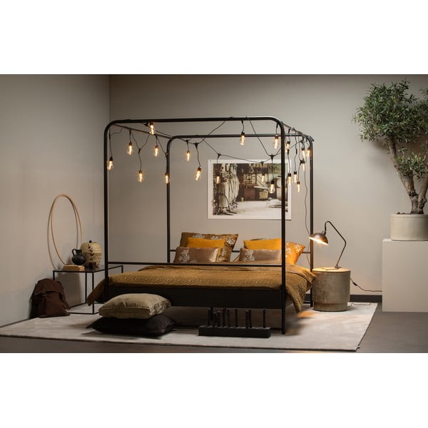 Czarne metalowe łóżko dwuosobowe vtwonen Bunk, 160x200 cm-image-1