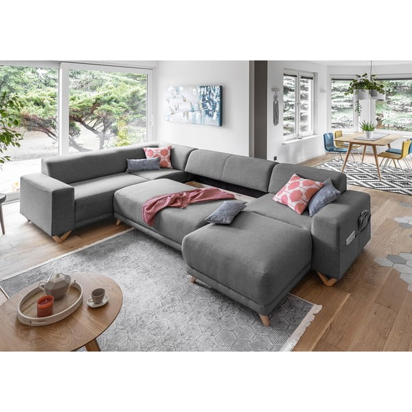 Szary rozkładany/ze schowkiem narożnik (lewostronny/w kształcie litery U) Classy Sophie – Miuform-image-4