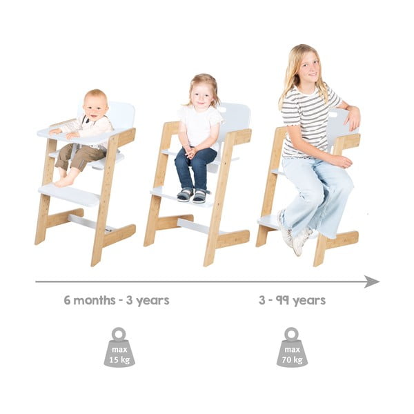 Białe krzesełko do karmienia Nature UP – Roba-image-3