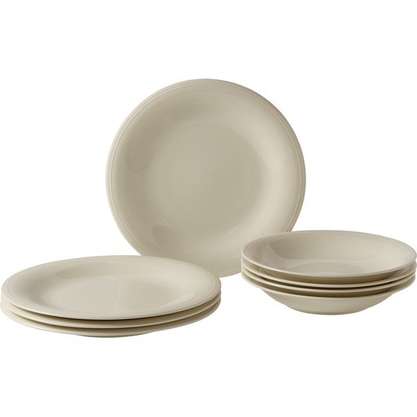 8-częściowy zestaw kremowych porcelanowych talerzy Villeroy & Boch Like Color Loop