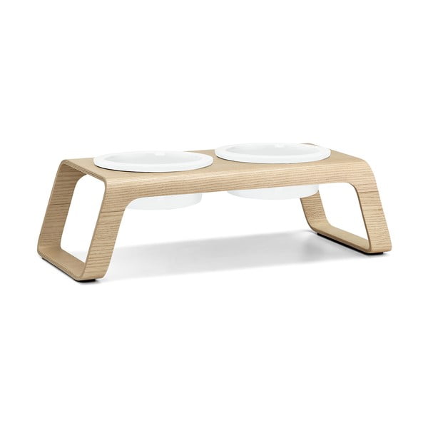 Zestaw misek ze stojakiem dla psów Desco Ash Natural M – MiaCara