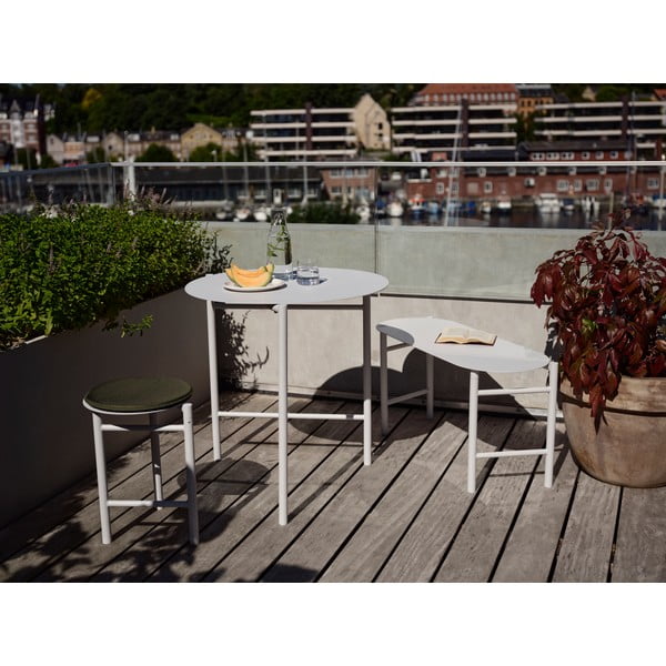 Jasnoszara metalowa ławka ogrodowa Disc – Zone-image-4