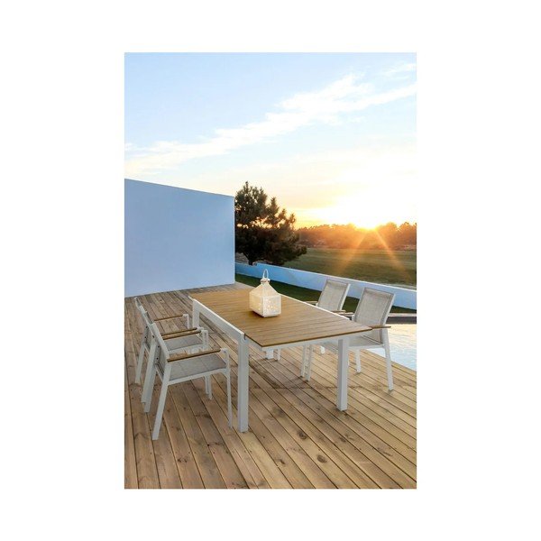 Białe metalowe krzesło ogrodowe Heta   – Bizzotto-image-1