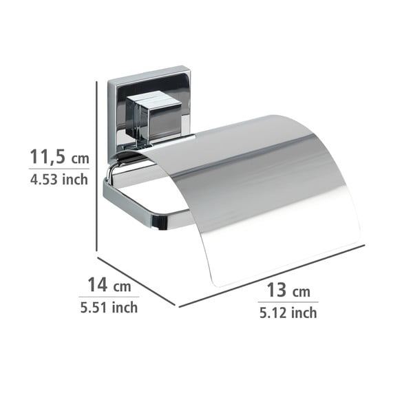 Uchwyt na papier toaletowy z przyssawką Wenko Vacuum-Loc, 14x13 cm-image-3