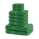 Ciemnozielone bawełniane ręczniki zestaw 10 szt. frotte Marina – Restilo