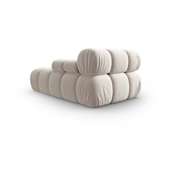 Beżowy aksamitny moduł sofy (prawostronny) Bellis – Micadoni -image-4