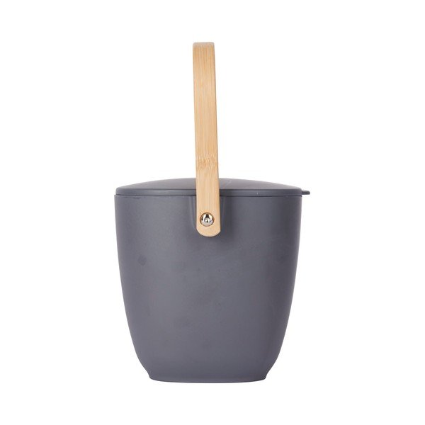 Ciemnoszary bambusowy pojemnik na odpadki organiczne Kitchen Craft Natural Elements-image-3