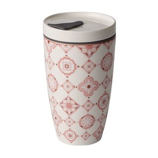 Czerwono-biały porcelanowy kubek termiczny Villeroy & Boch Like To Go, 350 ml