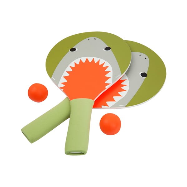 Zestaw 2 rakiet i piłeczki do tenisa stołowego Sunnylife Shark Attack