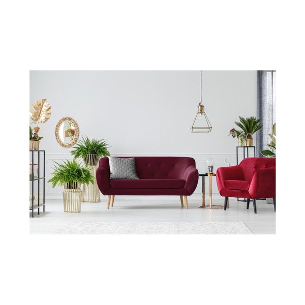 Bordowa sofa 2-osobowa Mazzini Sofas Amelie-image-2