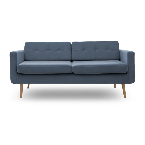 Jasnoniebieska sofa trzyosobowa z naturalnymi nogami Vivonita Sondero