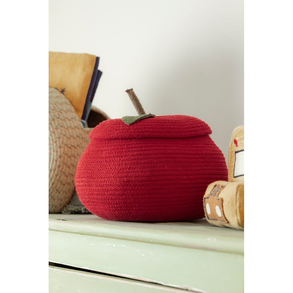 Czerwony tekstylny dziecięcy kosz na zabawki ø 28x20 cm Apple – Lorena Canals (zdjęcie 6)