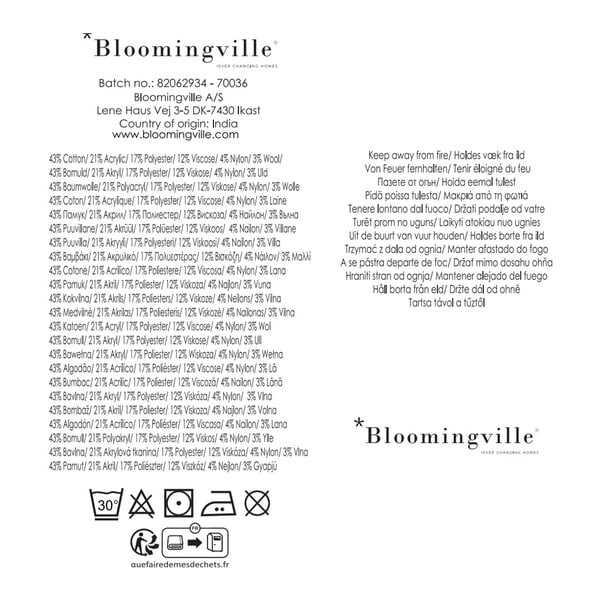 Brązowy koc z bawełny z recyklingu 130x160 cm Lane – Bloomingville-image-4