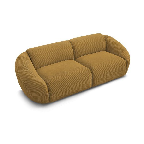 Musztardowa sztruksowa sofa 250 cm Tina – Bobochic Paris-image-3