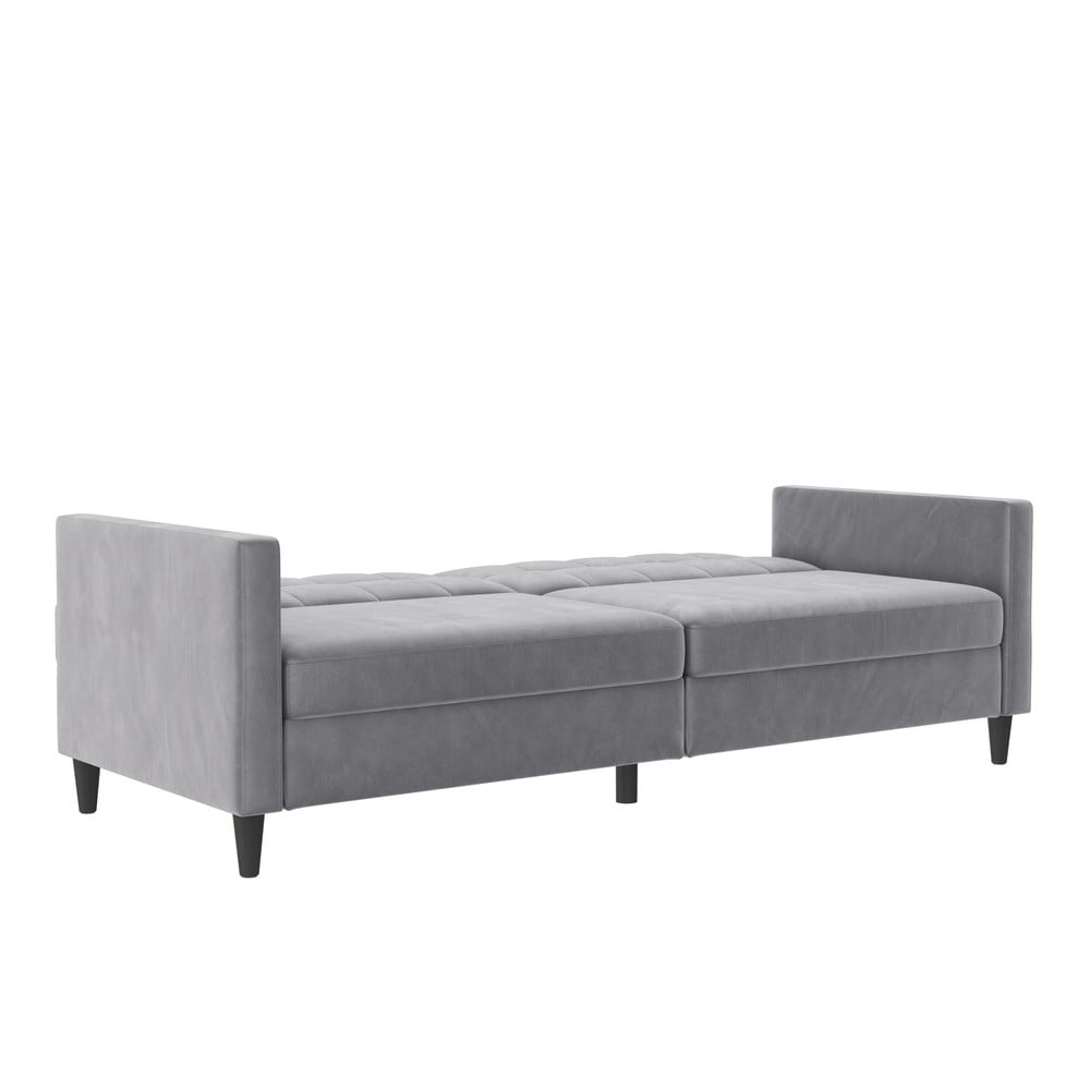 Jasnoszara aksamitna sofa 203 cm Hartford – Støraa (zdjęcie 9)