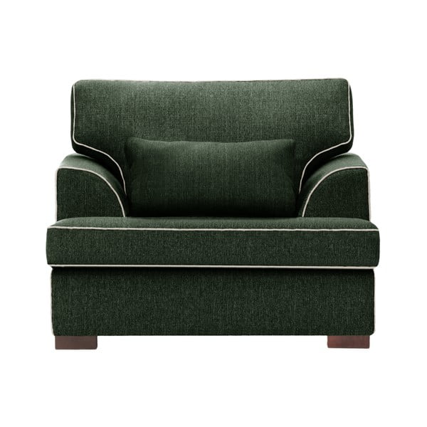 Zielony fotel z kremowym wykończeniem Rodier Ferrandine