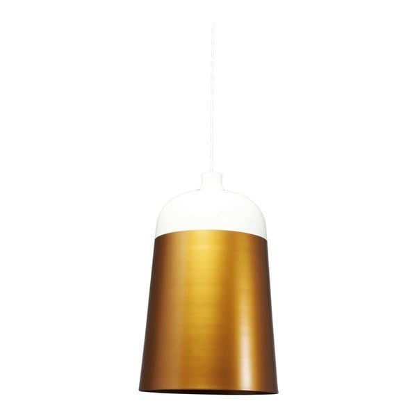 Biała lampa wisząca ze złotymi detalam Kare Design La Oila, ⌀ 33 cm
