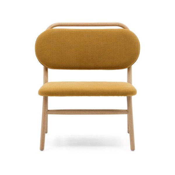 Musztardowy fotel z tkaniny szenilowej Helda – Kave Home-image-2