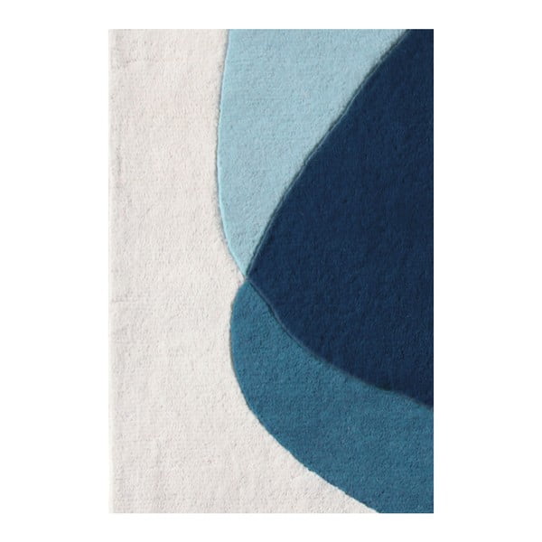 Niebieski wełniany dywan HARTÔ Serge